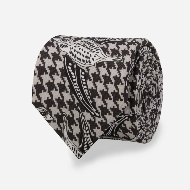 Brendan Fernandes x The Tie Bar Pride Shomoro Tweet Tweet Black Tie
