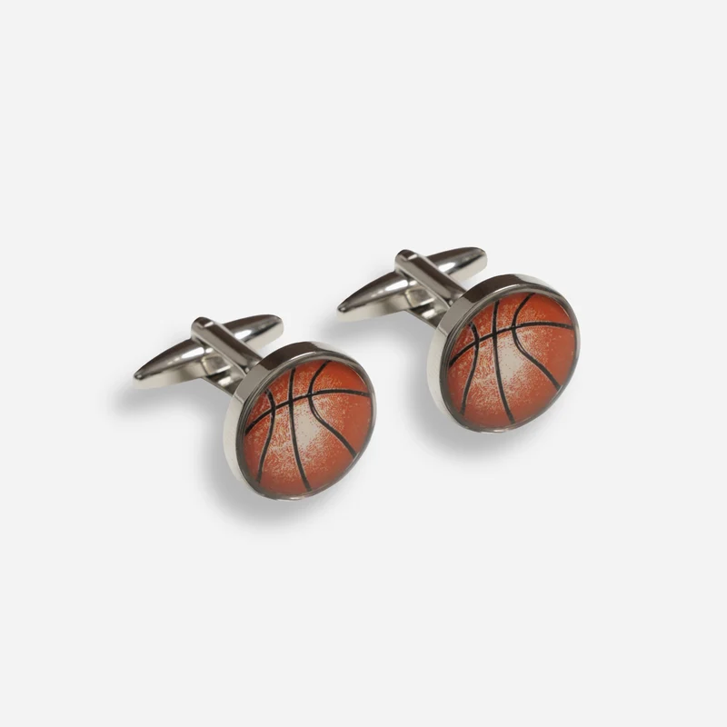 Game Day Basketball Orange Cufflinks