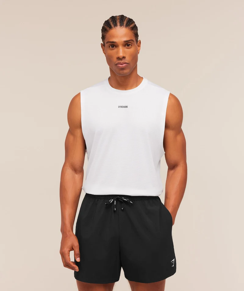 Gymshark Train Cut Off Tank - White