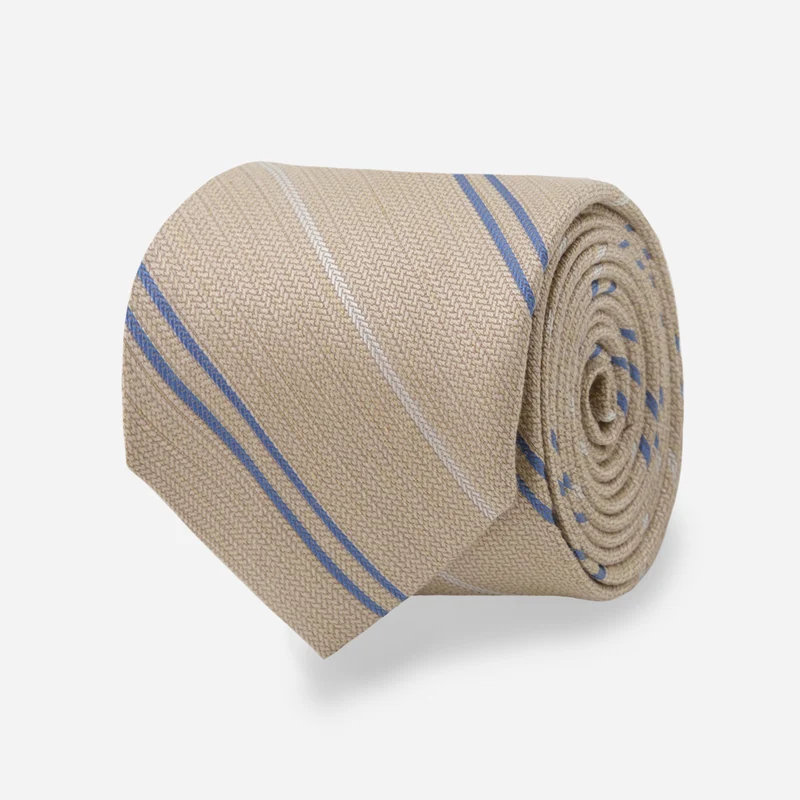Bali Double Stripe Khaki Tie