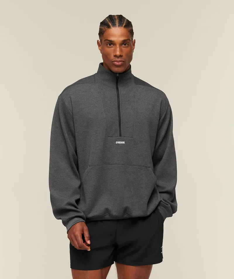 Gymshark Train 1/4 Zip - Black Core Marl