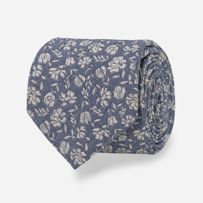 Favorito Floral Denim Blue Tie