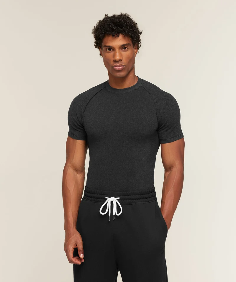 Gymshark Cotton Seamless T-Shirt - Black Marl