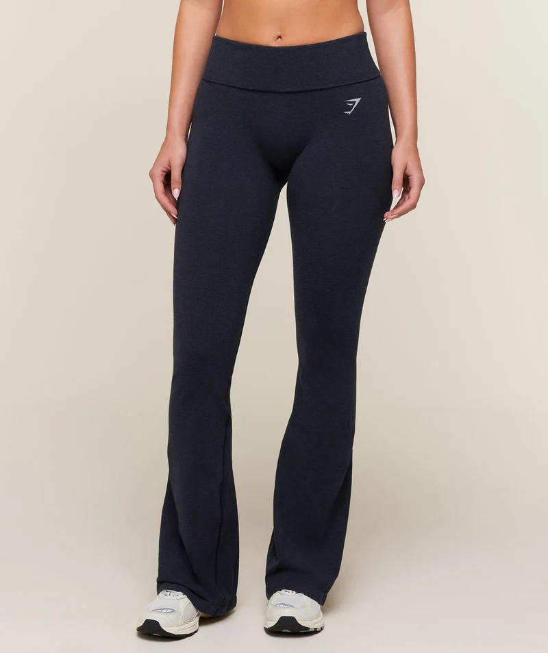 Gymshark CottonMove™ Flared Leggings - Deep Blue Marl