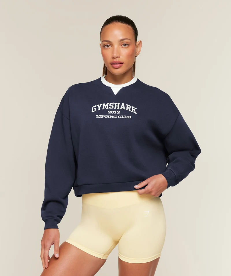 Gymshark Cosy Luxe Campus Sweatshirt - Heavy Blue