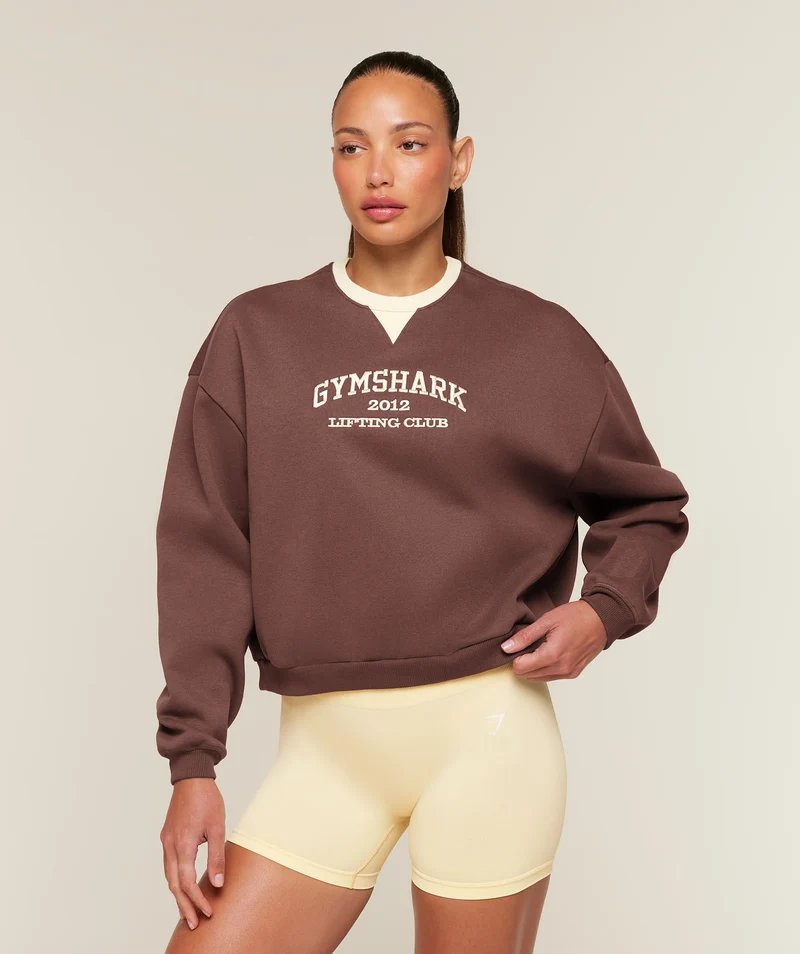 Gymshark Cosy Luxe Campus Sweatshirt - Espresso Brown