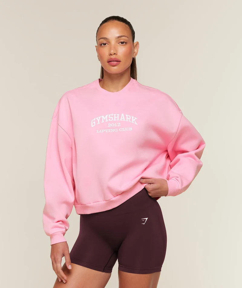Gymshark Cosy Luxe Campus Sweatshirt - Poise Pink