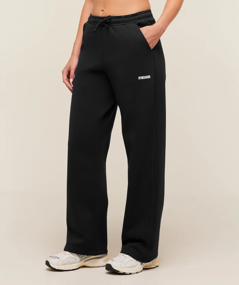Gymshark Cosy Luxe Straight Leg Regular Joggers - Black
