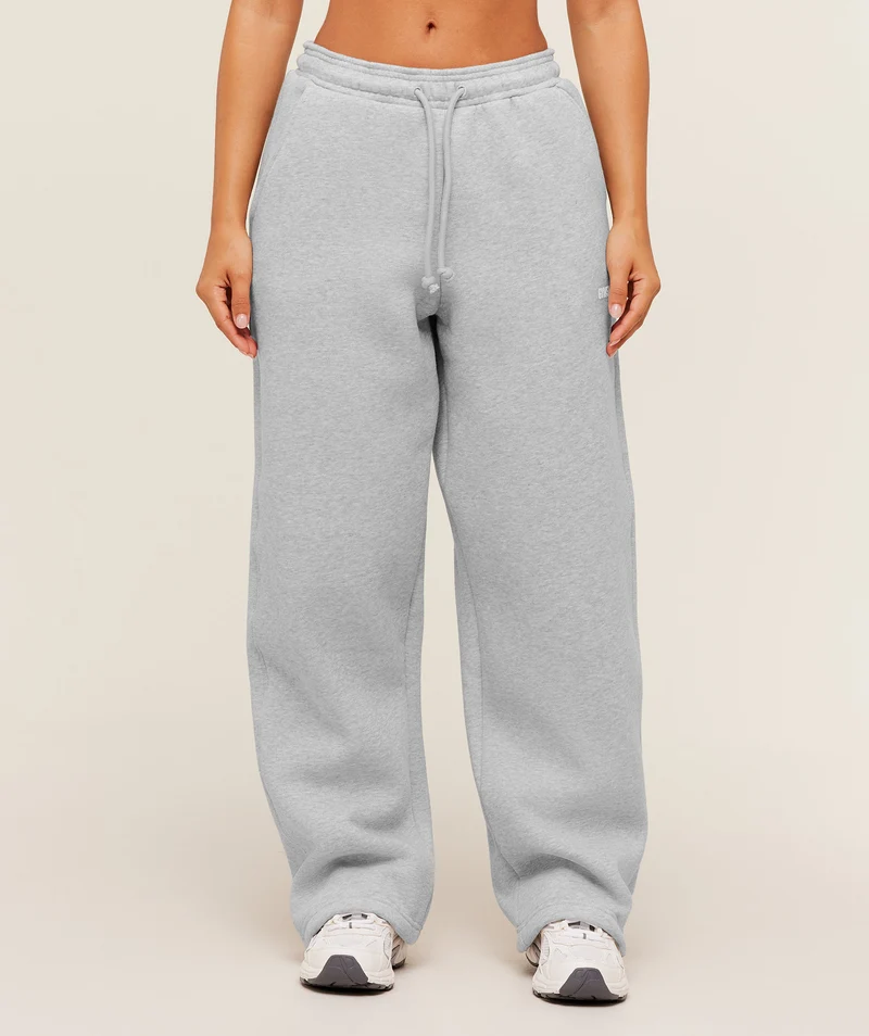 Gymshark Cosy Luxe Straight Leg Short Joggers - Soft Grey Marl