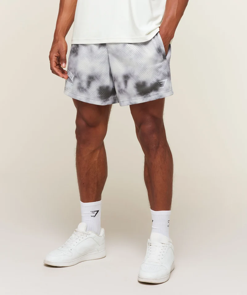 Gymshark Lifting Mesh 5" Shorts - Mist Grey