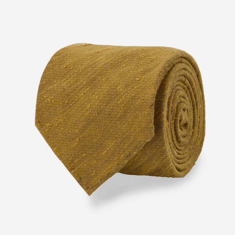 Como Solid Silk Shantung Gold Tie