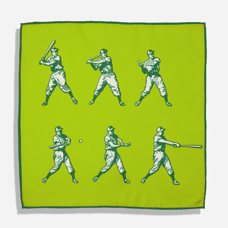 Game Day Baseball Lime Pocket Square