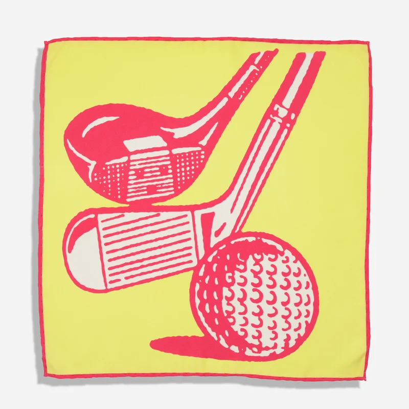 Game Day Golf Pineapple Pocket Square