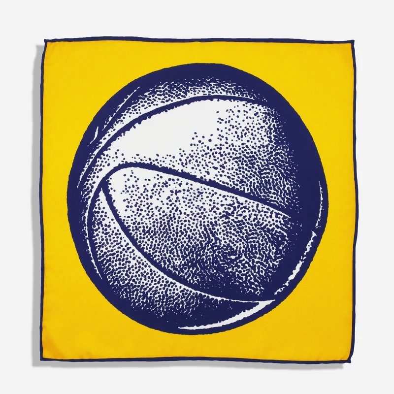 Game Day Basketball Lemon Pocket Square