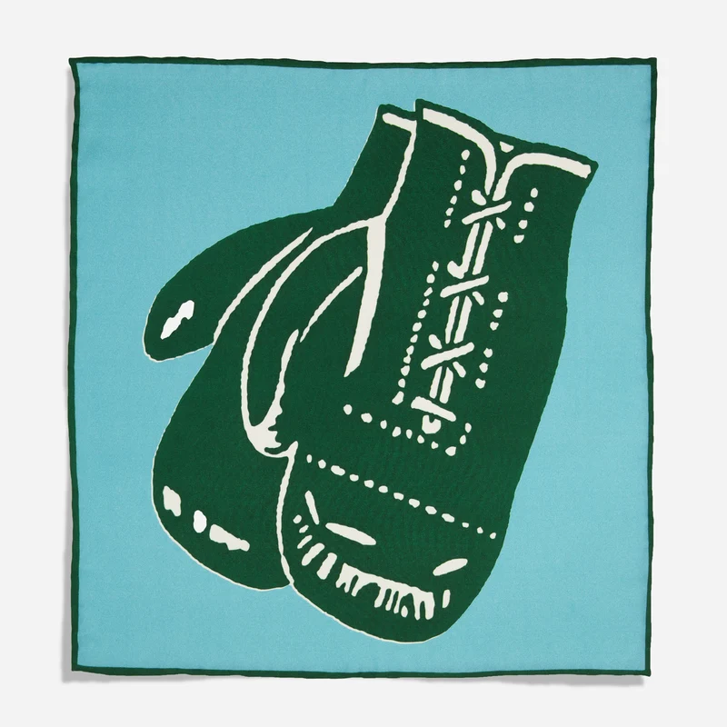 Game Day Boxing Robin Egg Pocket Square