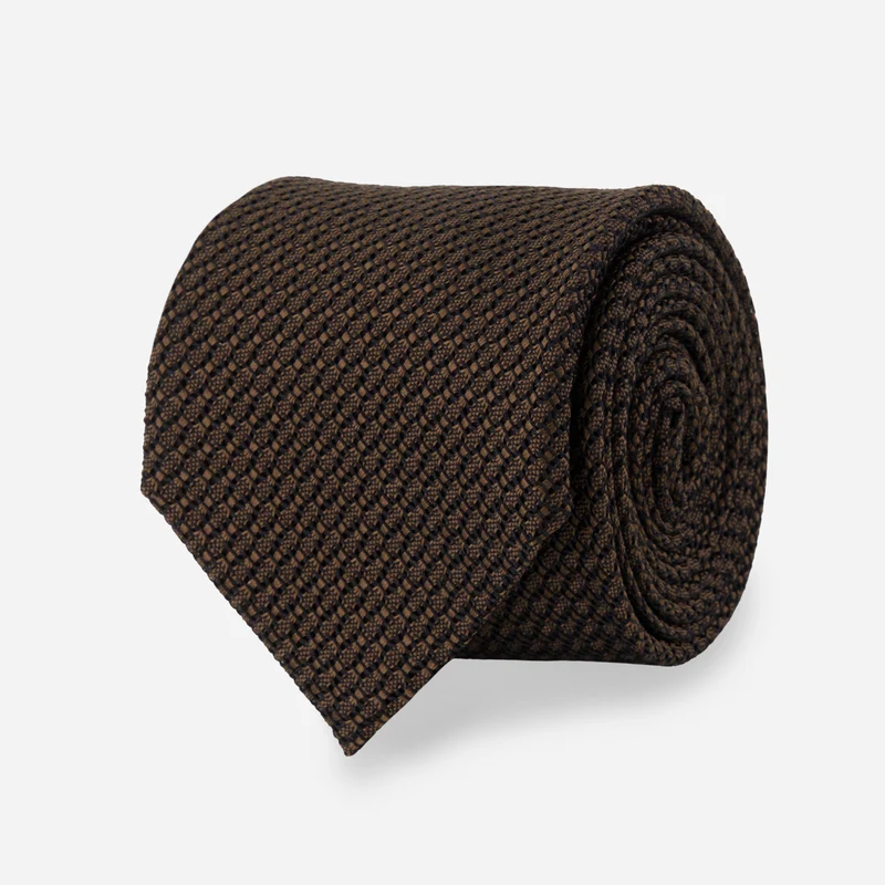 Solid Grenadine Chocolate Brown Tie