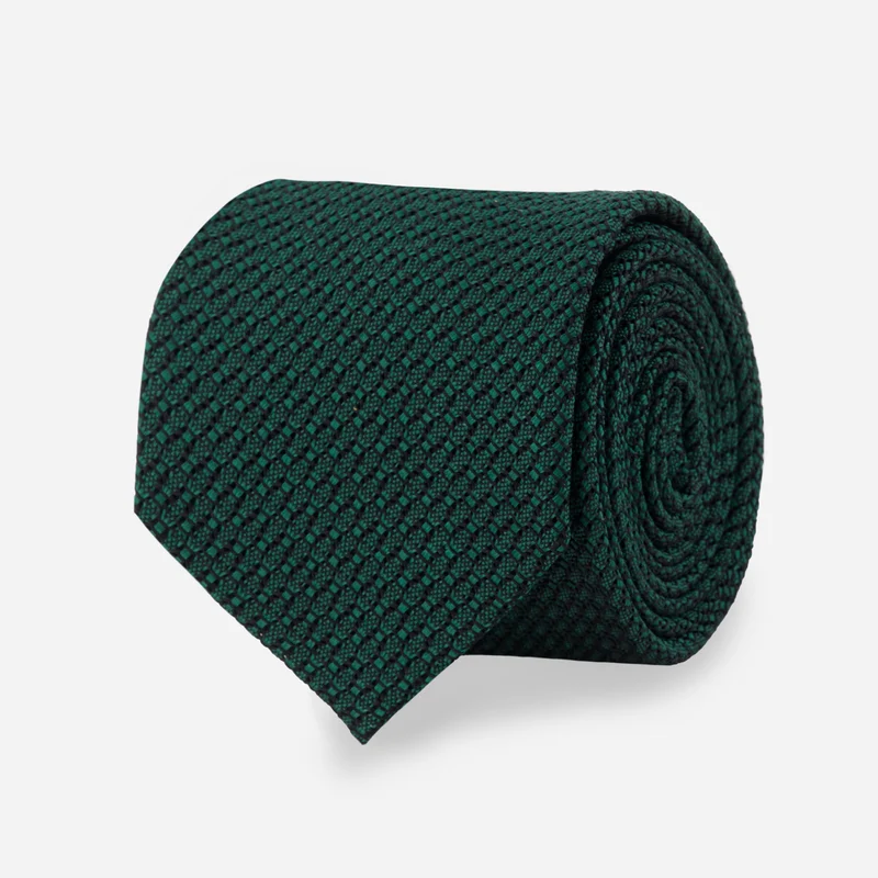 Solid Grenadine Hunter Green Tie