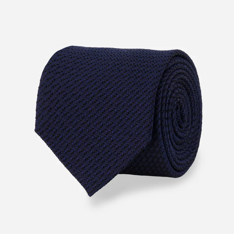 Solid Grenadine Navy Tie