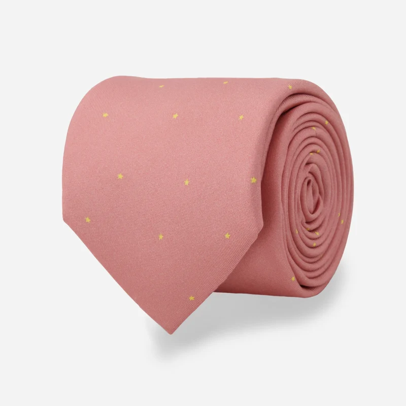 Ashley Goldberg x The Tie Bar Starry Glow Salmon Tie
