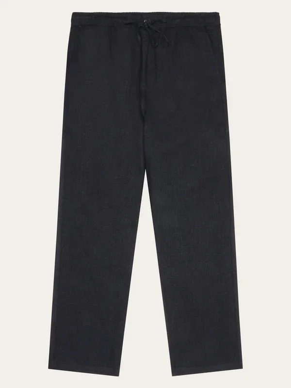 FIG loose linen pants - 1300 Black Jet