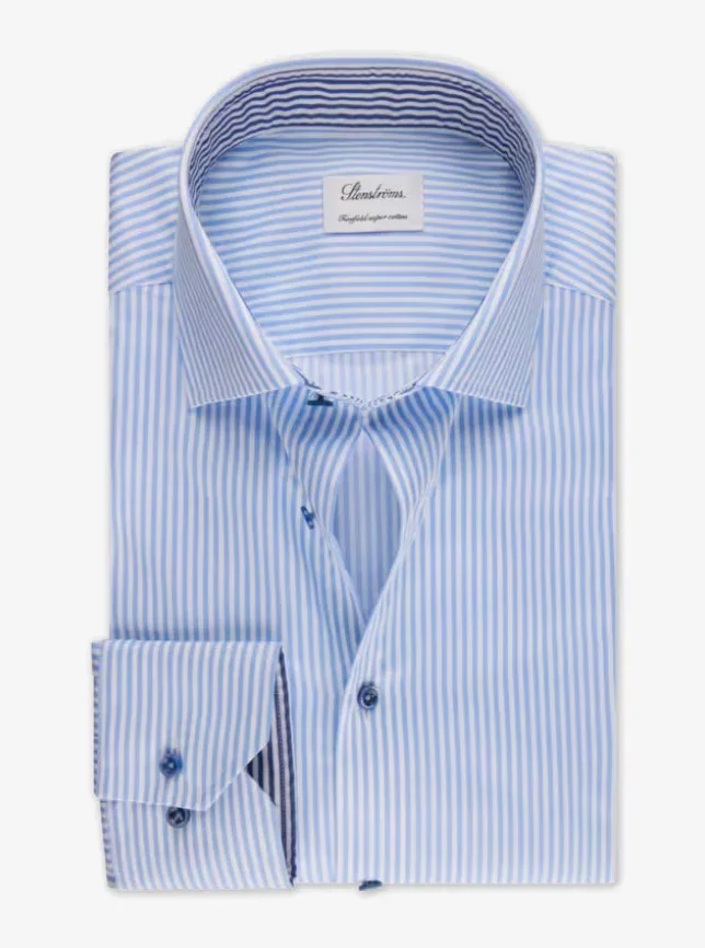 Slimline, C75 RM cuff Contrast - 102 Light blue stripe