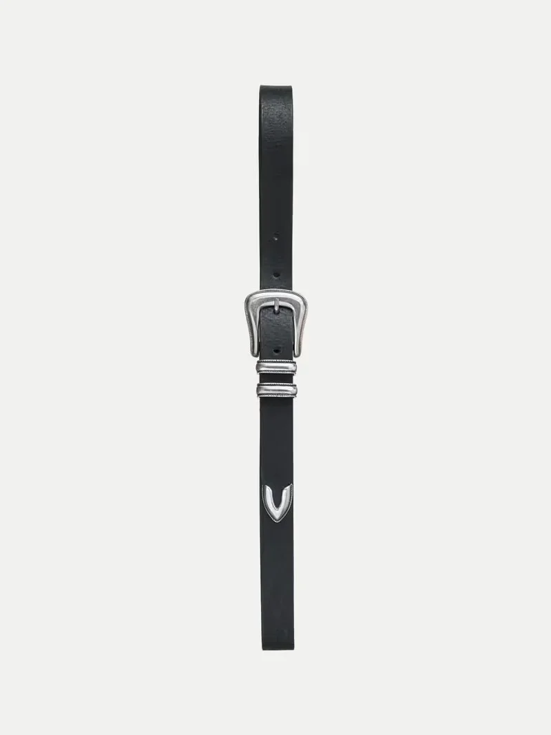 Western Silver Belt - black