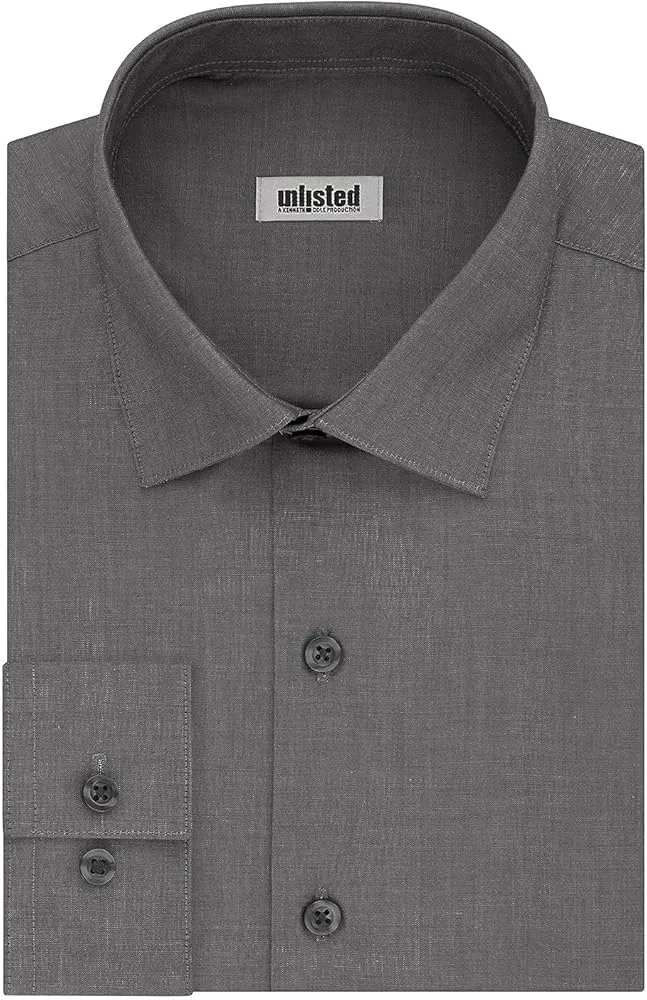 Slim Fit Men's Dress Shirt Solid, Graphite