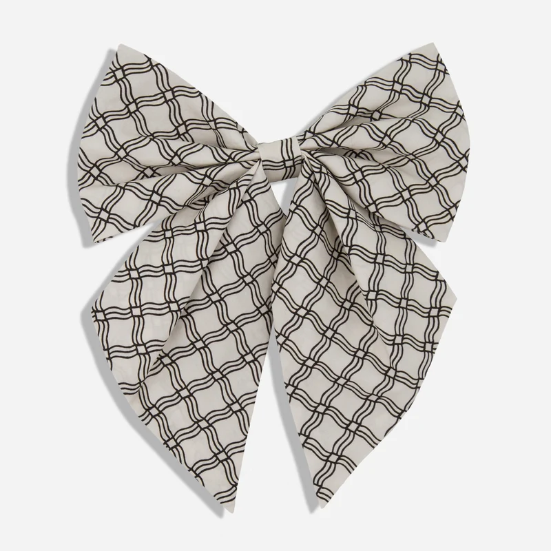 Laura Ashley x The Tie Bar Docklow Trellis Ivory Relaxed Bow Tie