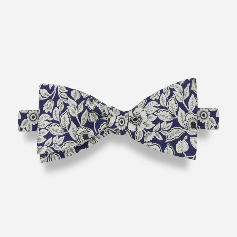 Laura Ashley x The Tie Bar Intricate Floral Navy Bow Tie