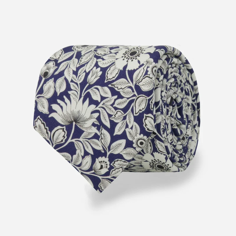 Laura Ashley x The Tie Bar Intricate Floral Navy Tie
