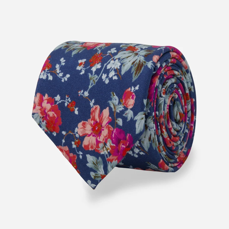 Laura Ashley x The Tie Bar Peony Garden Navy Tie