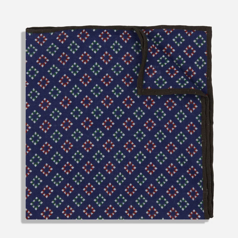 Laura Ashley x The Tie Bar Harmony Navy Pocket Square