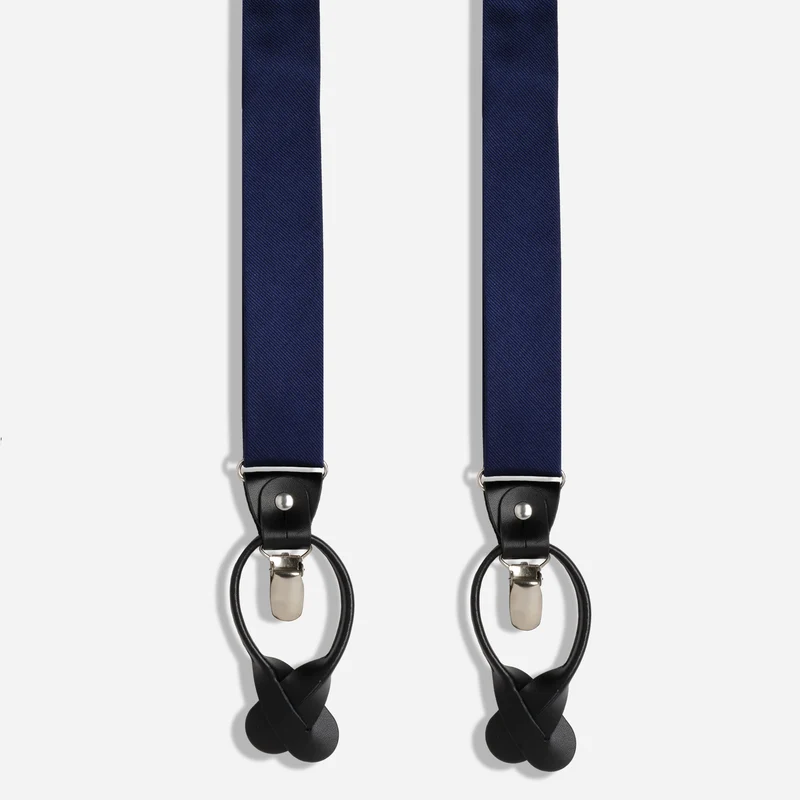 Grosgrain Solid Navy Convertible Suspender