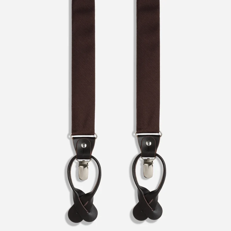 Astute Solid Chocolate Convertible Suspender