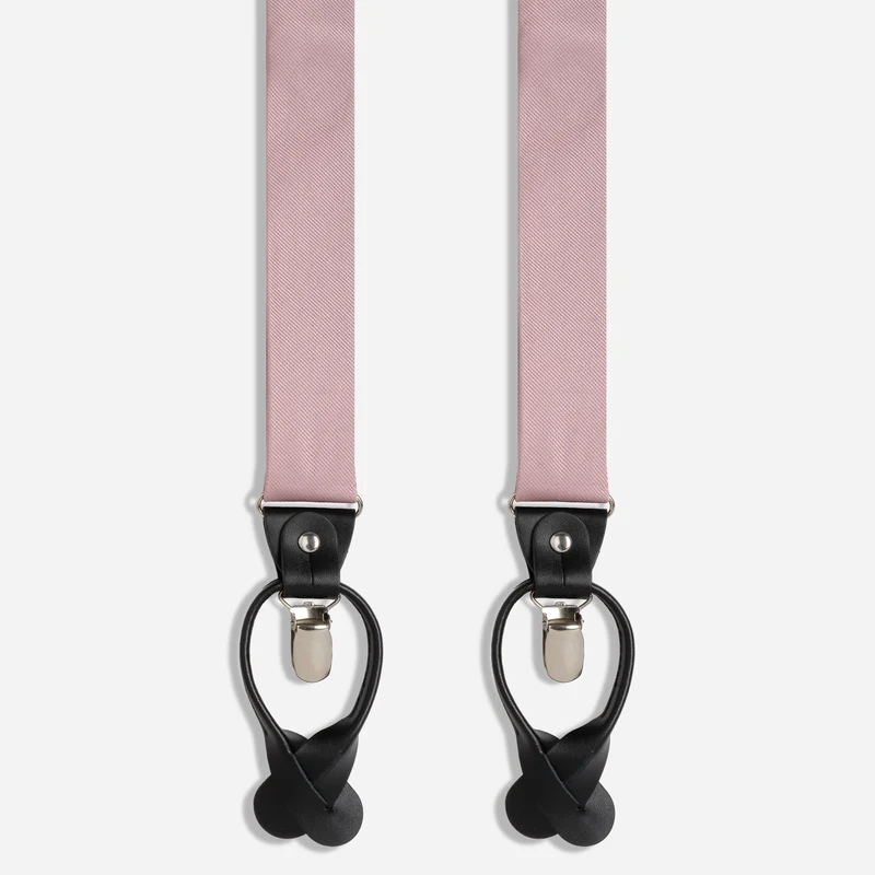 Grosgrain Solid Mauve Stone Convertible Suspender