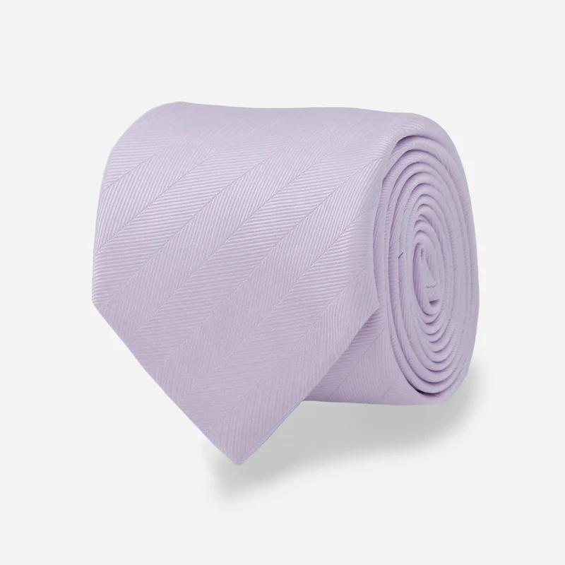 Herringbone Vow Frosted Lilac Tie