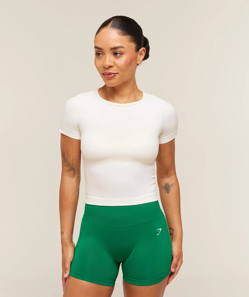 Gymshark Everyday Seamless Short Sleeve Top - Soft White