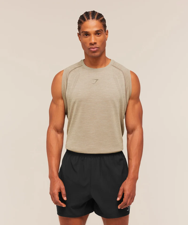 Gymshark Versatile Seamless Tank - Chalk Beige/Lifestyle Brown