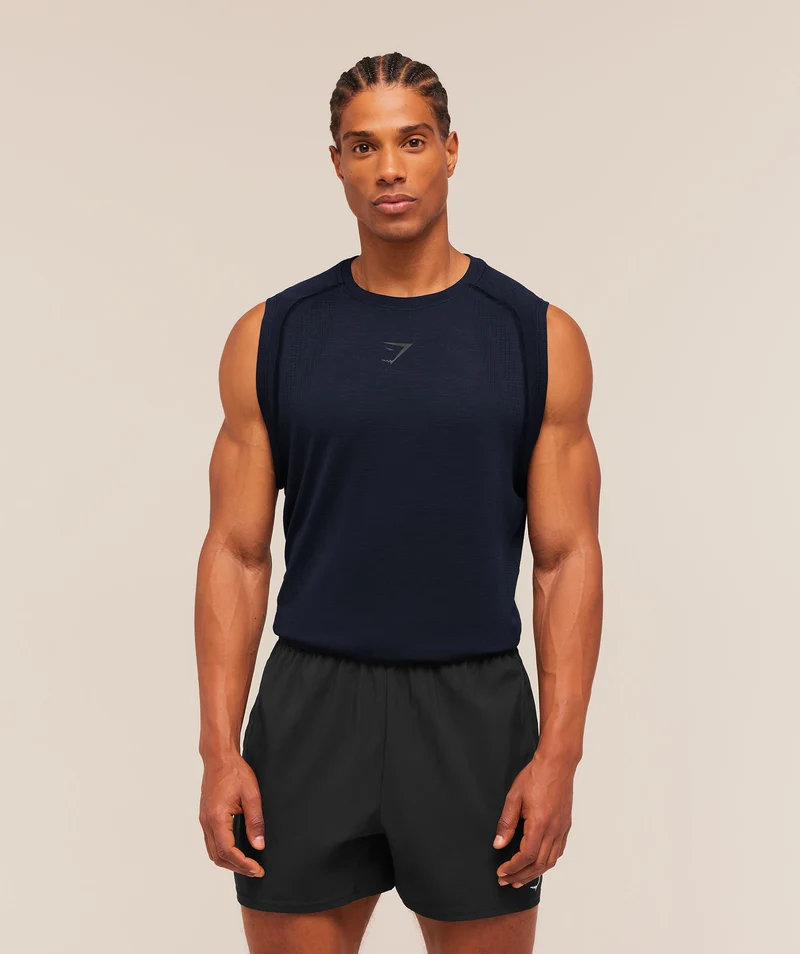 Gymshark Versatile Seamless Tank - Heavy Blue/Black