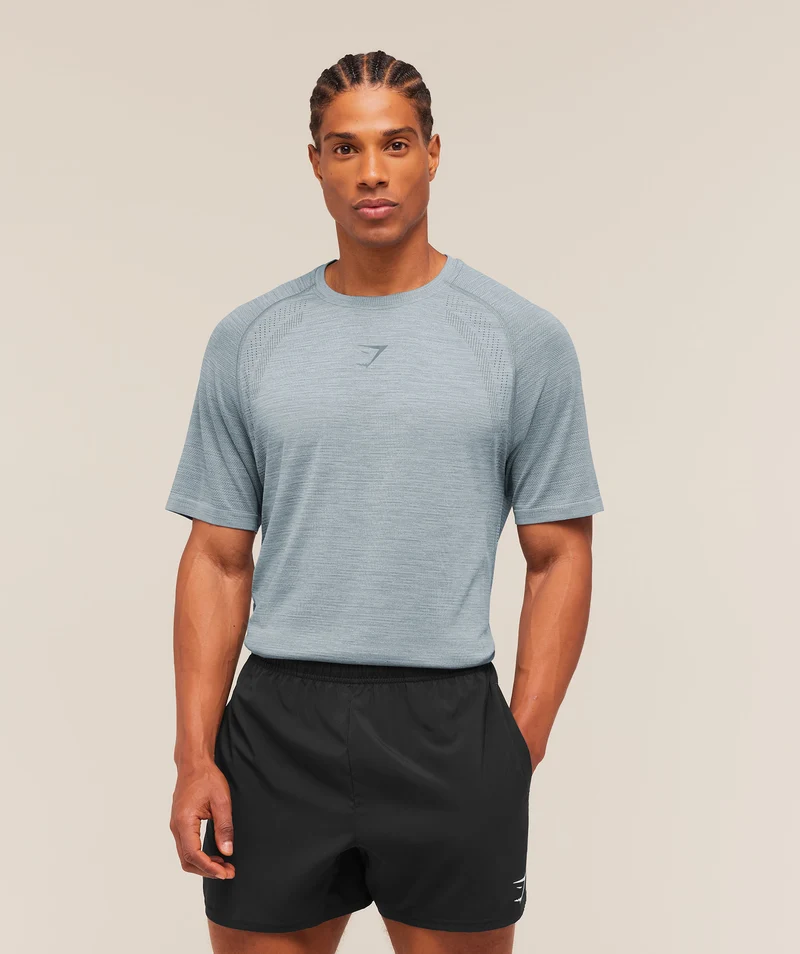 Gymshark Versatile Seamless T-Shirt - Tranquil Blue/Iron Blue