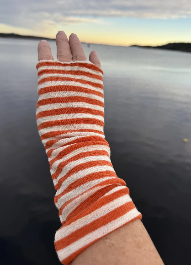 Pulsvarmere Raw White/Soft Orange Smale Striper