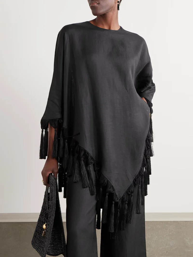 Fashionable Irregular Hem Fringe Shirt