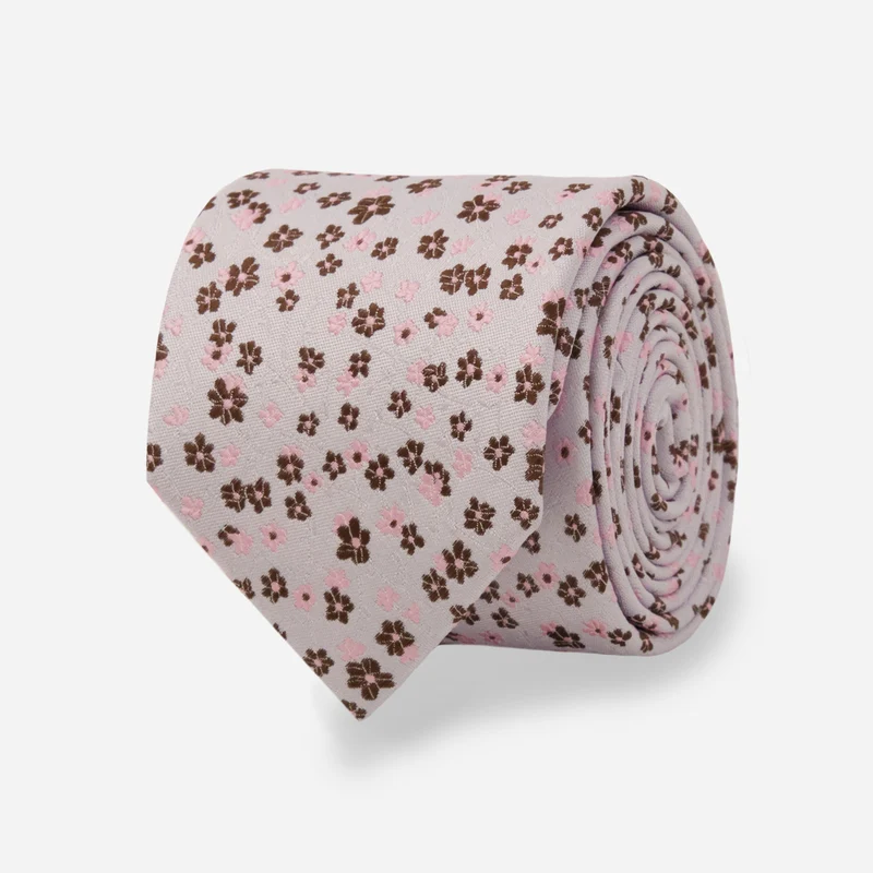 Free Fall Floral Frosted Lilac Tie