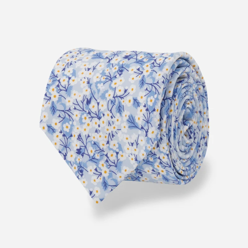 Mitsi Valeria Floral Icy Blue Tie