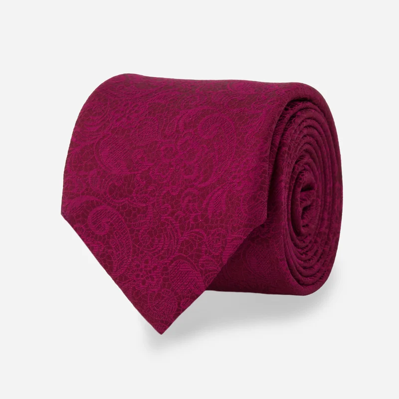 Ceremony Paisley Cranberry Tie