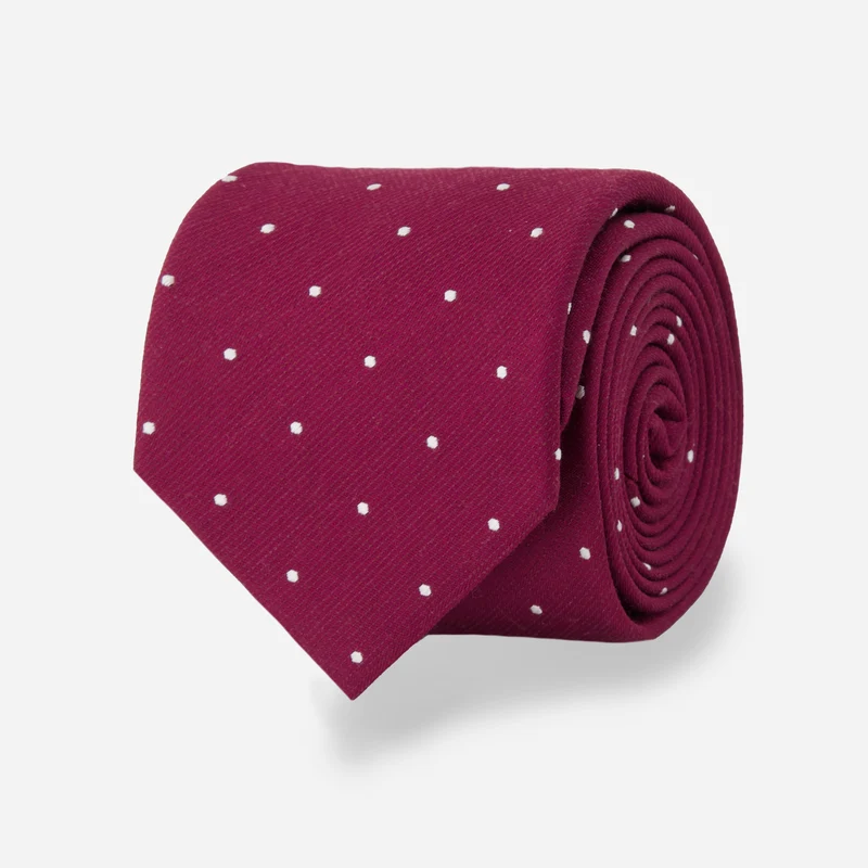 Dotted Report Cranberry Tie
