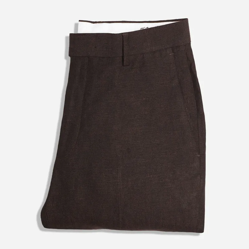 The Lakeshore Linen Chocolate Brown Pant