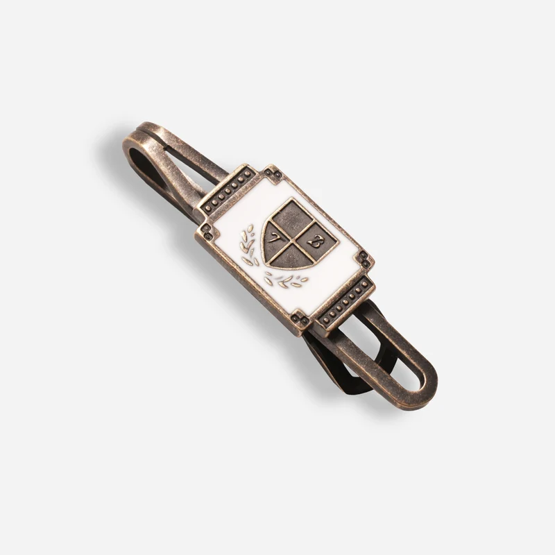 Dearborn Logo Antique Brass Tie Bar