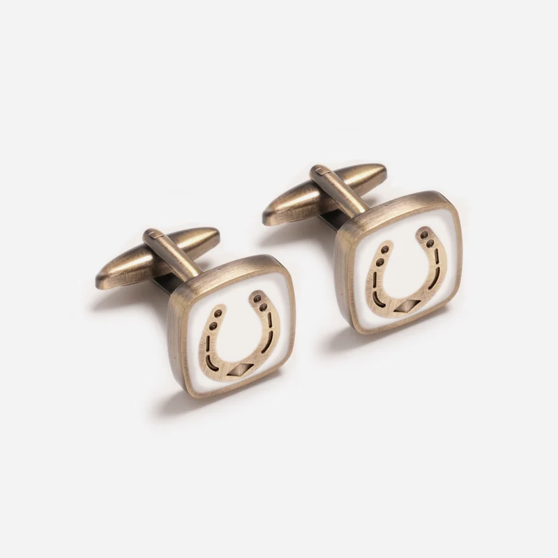 Lucky Horseshoe Antique Brass Cufflinks