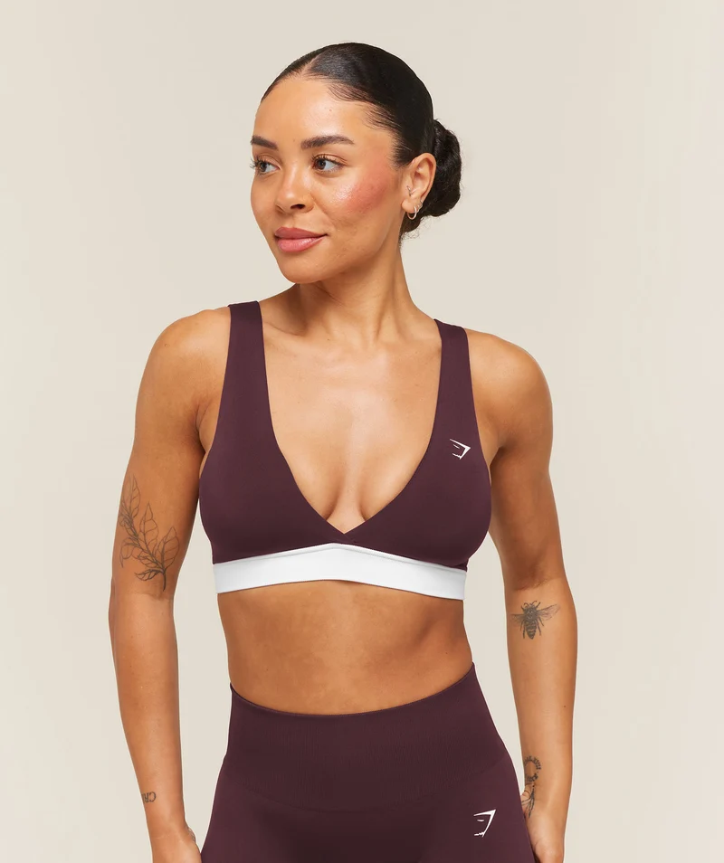 Gymshark Everyday Seamless Contrast Bra - Cherry Purple